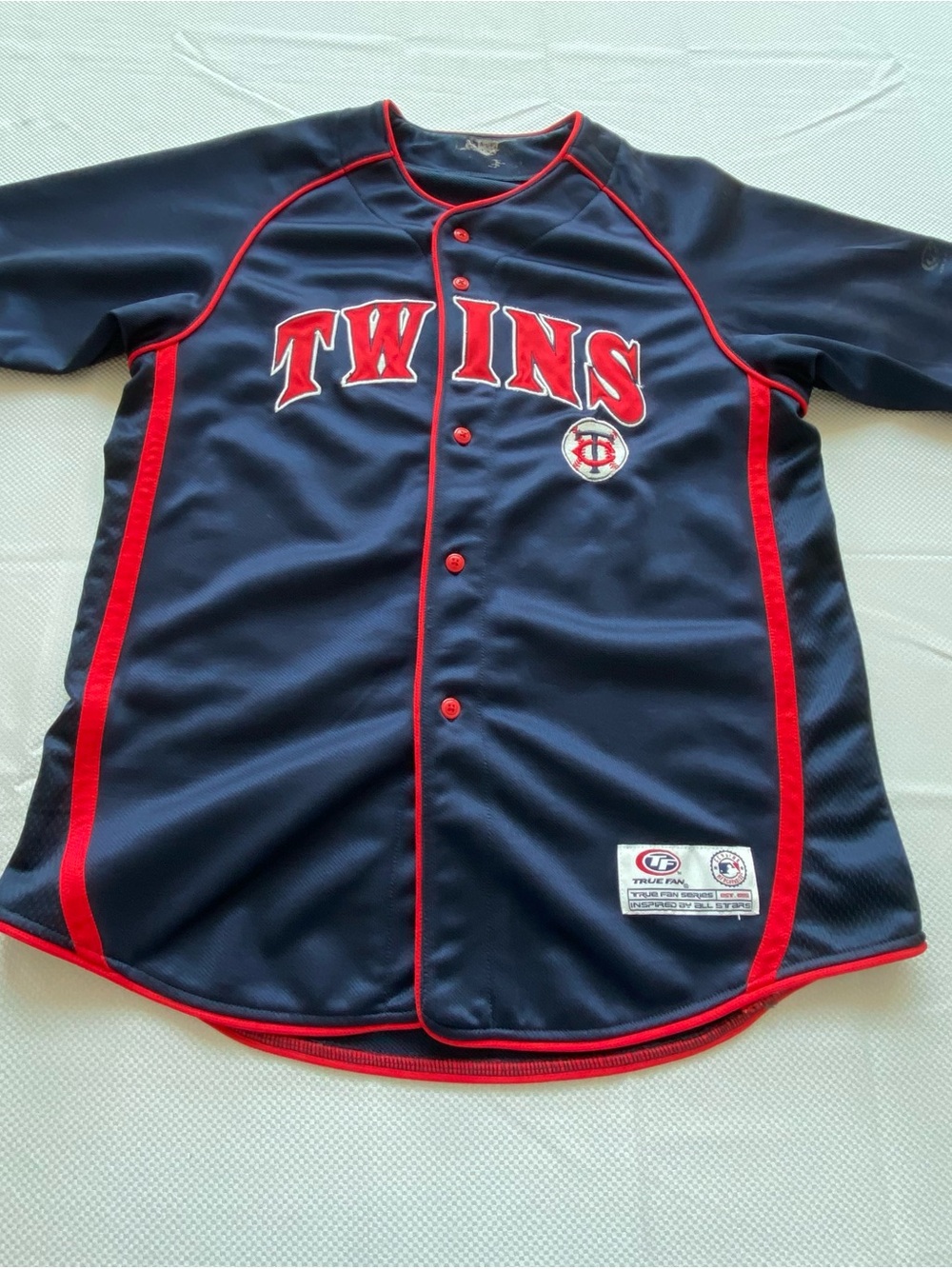 Minnesota Twins Youth Navy and Red Baseball Jersey genuine merchandise